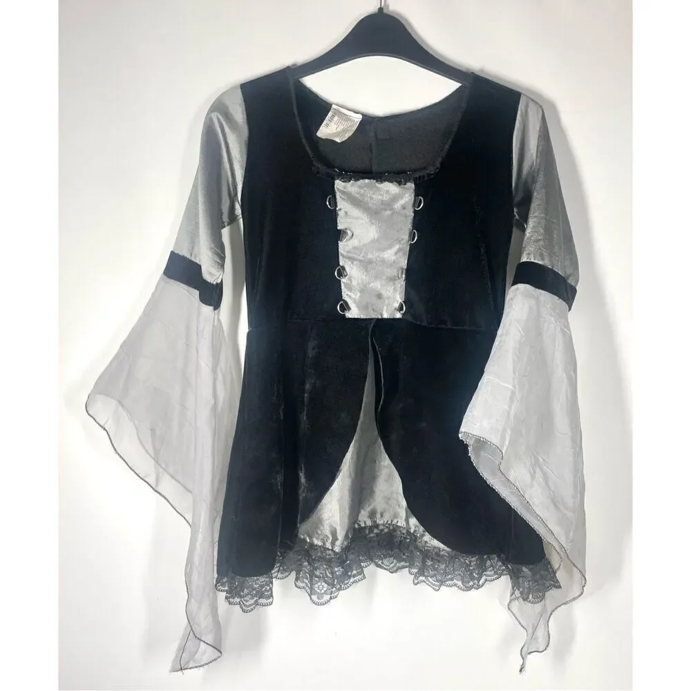 Fun World Costume Wicked Bride Fantasy Witch Black Dress Top Girls Medium 8-10